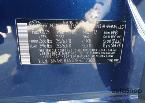 2023 Hyundai Santa Fe Se из США, поврежденный, VIN 5NMS1DAJ0PH552080